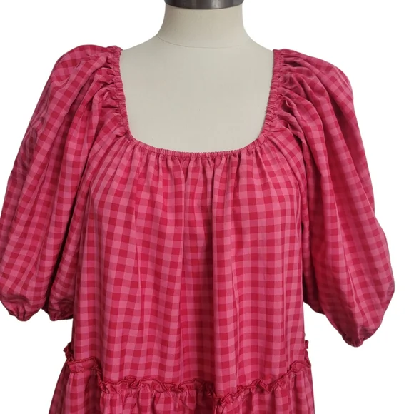 ZOCO EXCLUSIVE Daymaker Dress Pink Gingham Maxi Dress Size S - Picture 3 of 14